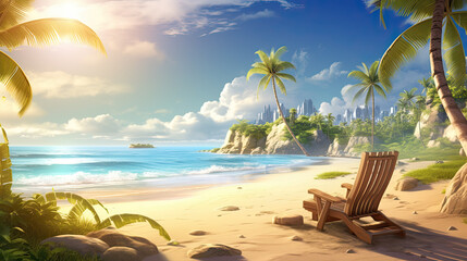 Fototapeta na wymiar a beautiful image of summer, sun and beach.