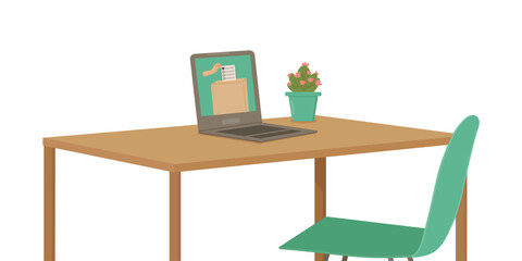 Presidential elections online voting for the head country. Voting from home laptop. Banner web design. Vector illustration.