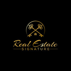 Luxury real estate signature logo design