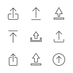 Upload icon set. load data symbol