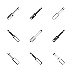 Screwdriver icon set. tools icon vector