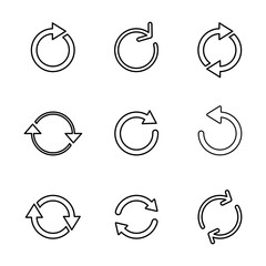 Refresh icon set. Reload icon vector. Update icon.