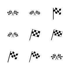 Racing flag icon set. race flag icon.Checkered racing flag icon