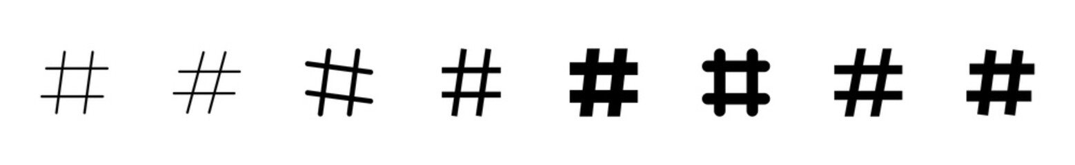Obraz premium Hashtag icon set. hashtag symbol