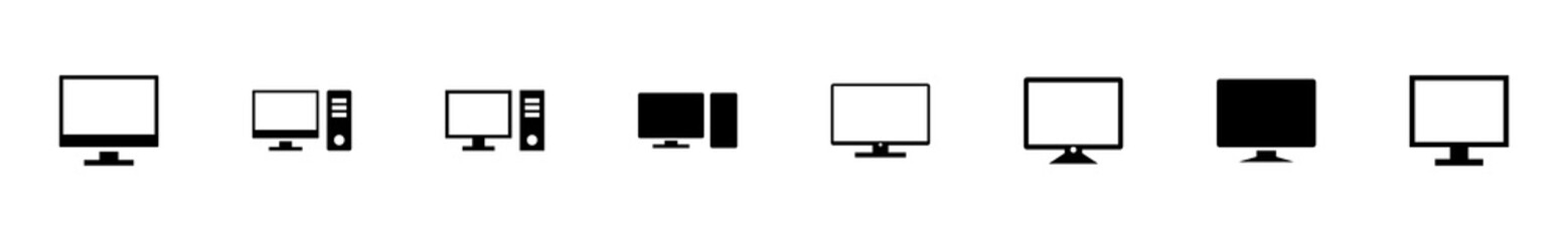 Computer icon set. computer monitor icon vector.