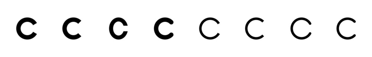 Copyright icon set. copyright symbols