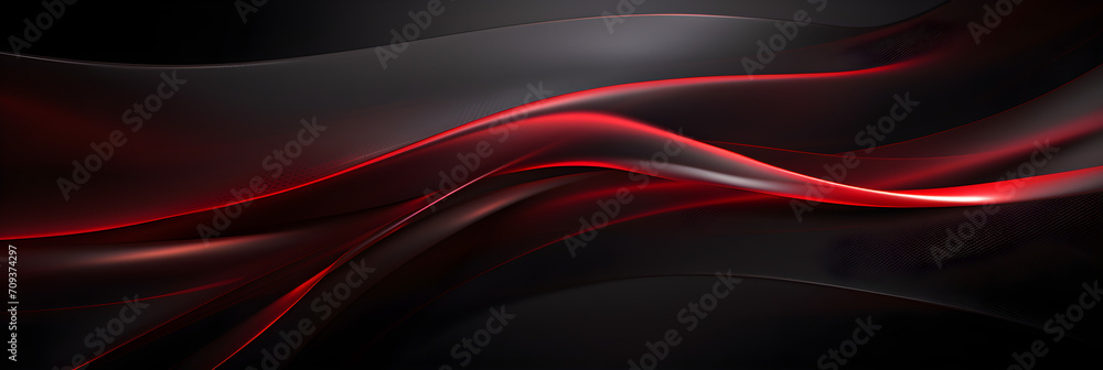 Wall mural dark grey black abstract background with red glowing lines design for business, social media, advert