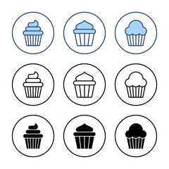 Cup cake icon vector. Cup cake sign and symbol