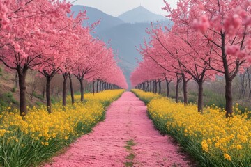 Blossoming Cherry Trees