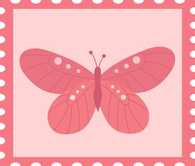 Postage Stamp With Butterfly