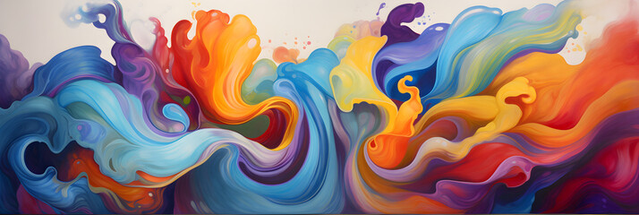 abstract flowing rainbow background - obrazy, fototapety, plakaty