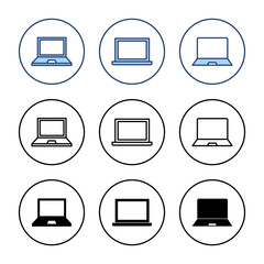 Laptop icon vector. computer sign and symbol