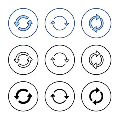 Refresh icon vector. Reload sign and symbol. Update icon.