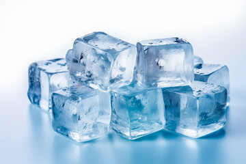 Glistening Ice Cubes on Gradient Background
