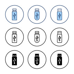 Usb icon vector. Flash disk sign and symbol. flash drive sign.