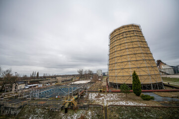 Old Abandoned Historic Industrial Power Plant in Silesia, Poland, Europe