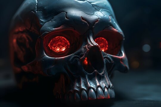 Eerie skull illustrations with red and white glowing eyes. , .highly detailed,   cinematic shot   photo taken by sony   incredibly detailed, sharpen details   highly realistic   professional photograp