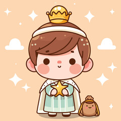 Free vector cute celebrate Epiphany Day cartoon flat isolated