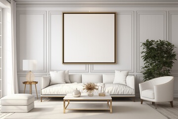  Blank white canvas empty in a luxury living room