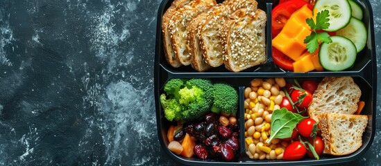Unhealthy school lunch box.