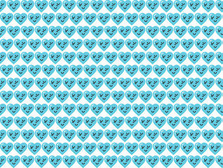 Seamless pattern blue sky heart shape Valentines