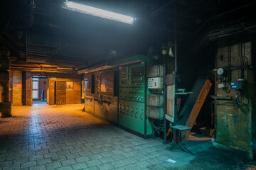 Old Abandoned Historic Industrial Power Plant in Silesia, Poland, Europe