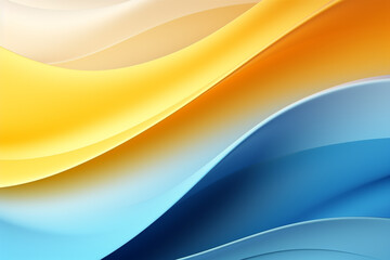 Obraz premium Abstract background with smooth lines in yellow, orange and blue colors