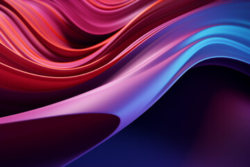 Fototapeta premium 3d render abstract background with curvy neon lines