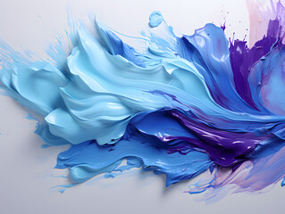 Blue Paint Brush on White Background. Blue Dye