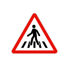 Pedestrian Vector Crossing Sign - Cautionary Traffic Symbol for Road Safety