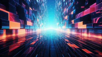 Obraz premium modern dynamic futuristic background illustration vibrant digital, energy sci, fi innovation modern dynamic futuristic background