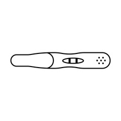 Positive pregnancy test kit line drawing in vector