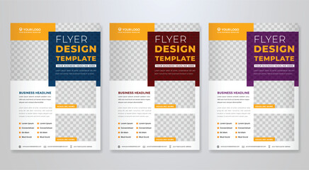 business flyer template with minimalist layout and modern style use for promotion kit and product publication