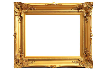 Wooden picture frame,  luxury style , 24x16 inches, white background AI Generative