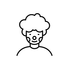 Clown outline icons, minimalist vector illustration ,simple transparent graphic element .Isolated on white background