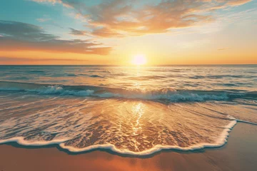 Foto op Canvas beautiful mediterranean tropical beach sunrise background © Rafa Fernandez