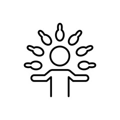 Juggler outline icons, minimalist vector illustration ,simple transparent graphic element .Isolated on white background