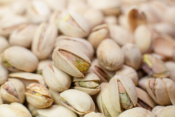 Bunch of pistachios close up - Pistachio macro - Shallow focus