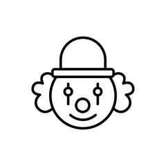 Clown face outline icons, minimalist vector illustration ,simple transparent graphic element .Isolated on white background