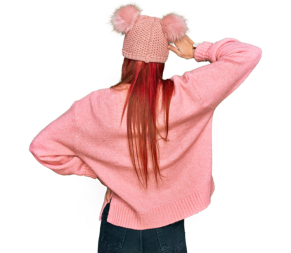 Young caucasian woman wearing casual clothes and wool cap backwards thinking about doubt with hand on head