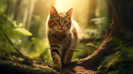 cat in the woods