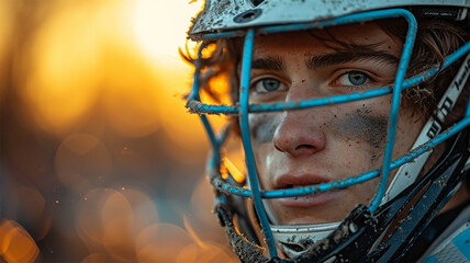 Close up of Lacrosse Player