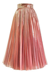 Pink sequined pleated full skirt isolated.