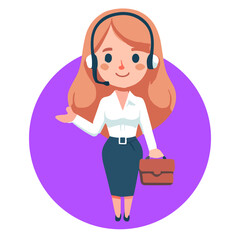 Active Woman Sales Representative. Active Woman Sales Consultant Displaying Expertise