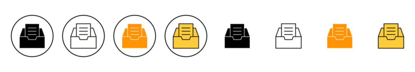 Archive folders icon set vector. Document vector icon. Archive storage icon. - obrazy, fototapety, plakaty