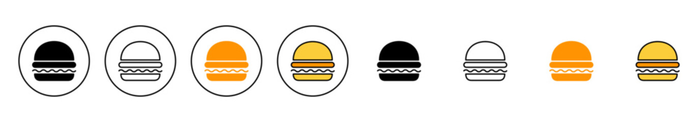 Burger icon set vector. burger sign and symbol. hamburger