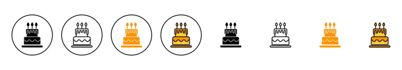 Cake icon set  vector. Cake sign and symbol. Birthday cake icon
