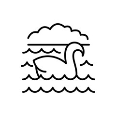 Swan outline icons, minimalist vector illustration ,simple transparent graphic element .Isolated on white background