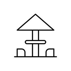 Park terrace outline icons, minimalist vector illustration ,simple transparent graphic element .Isolated on white background
