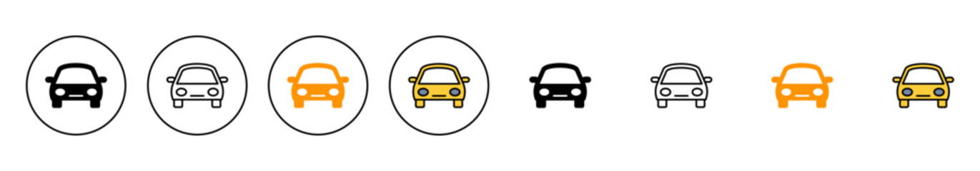 Car icon set vector. car sign and symbol. small sedan - obrazy, fototapety, plakaty
